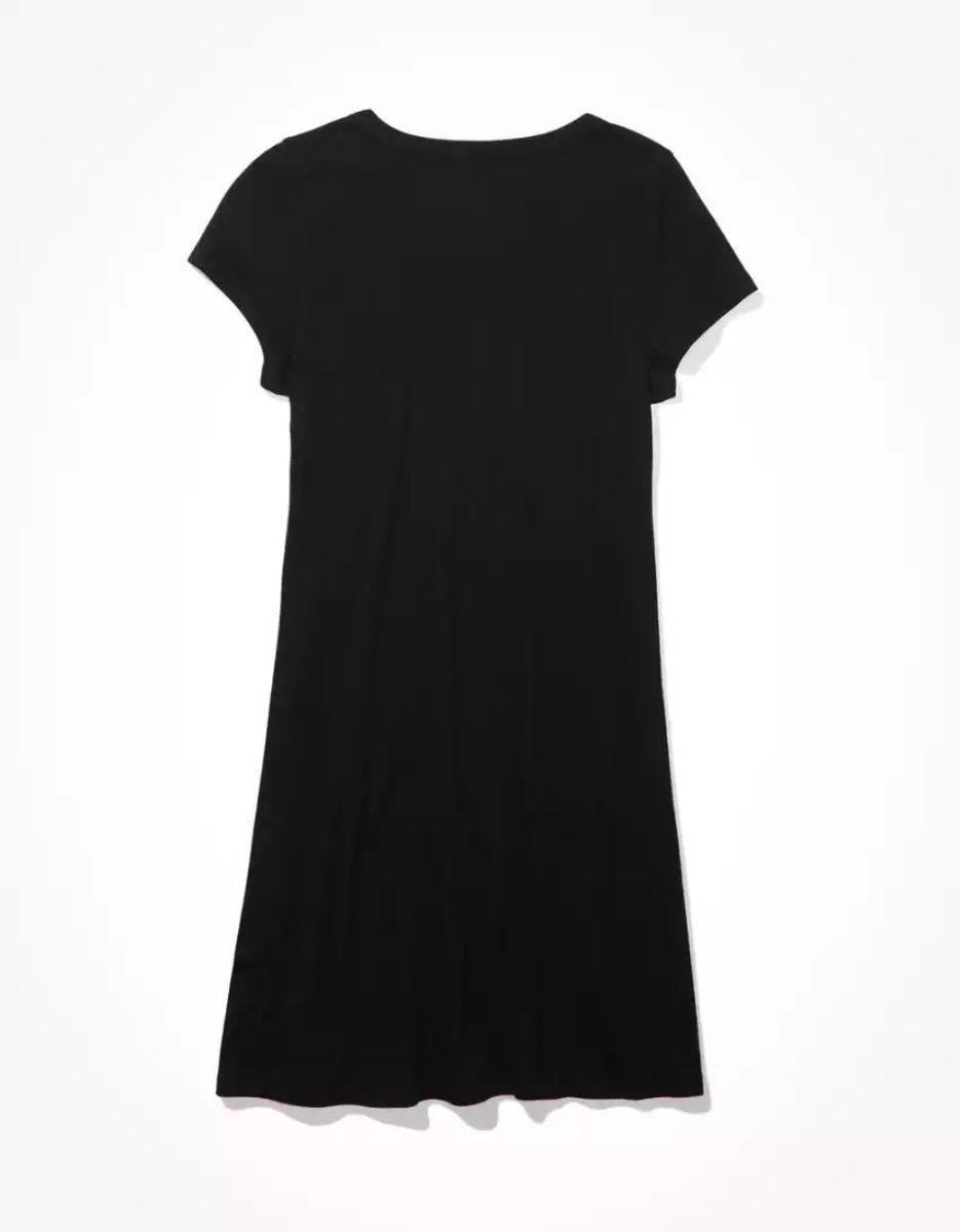 Mini Robe American Eagle AE Hey Baby Tee Noir Femme | RRM-92657101